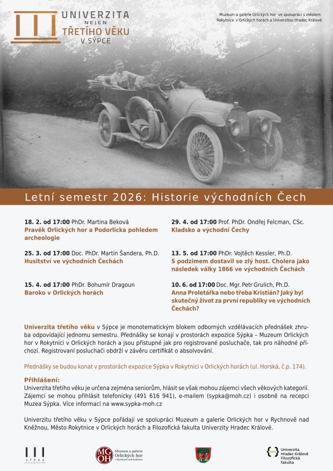 Univerzita nejen třetího věku v Sýpce – letní semestr 2026