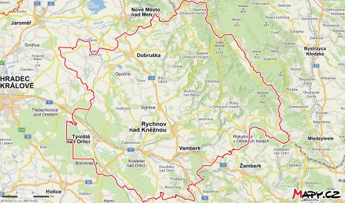 hranice okresu Rychnov nad Kněžnou